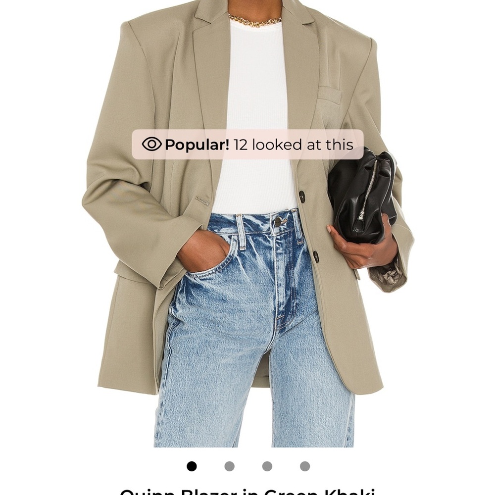 Anine Bing Quinn Blazer in Green Khaki